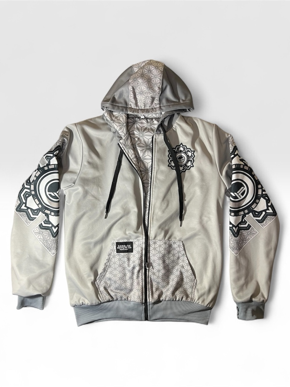 Nomad Gray & Black Mandala Hooded Jacket
